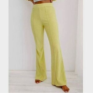 Aerie Groove On Velour Ribbed High Waisted Super Flare Pants Medium Long